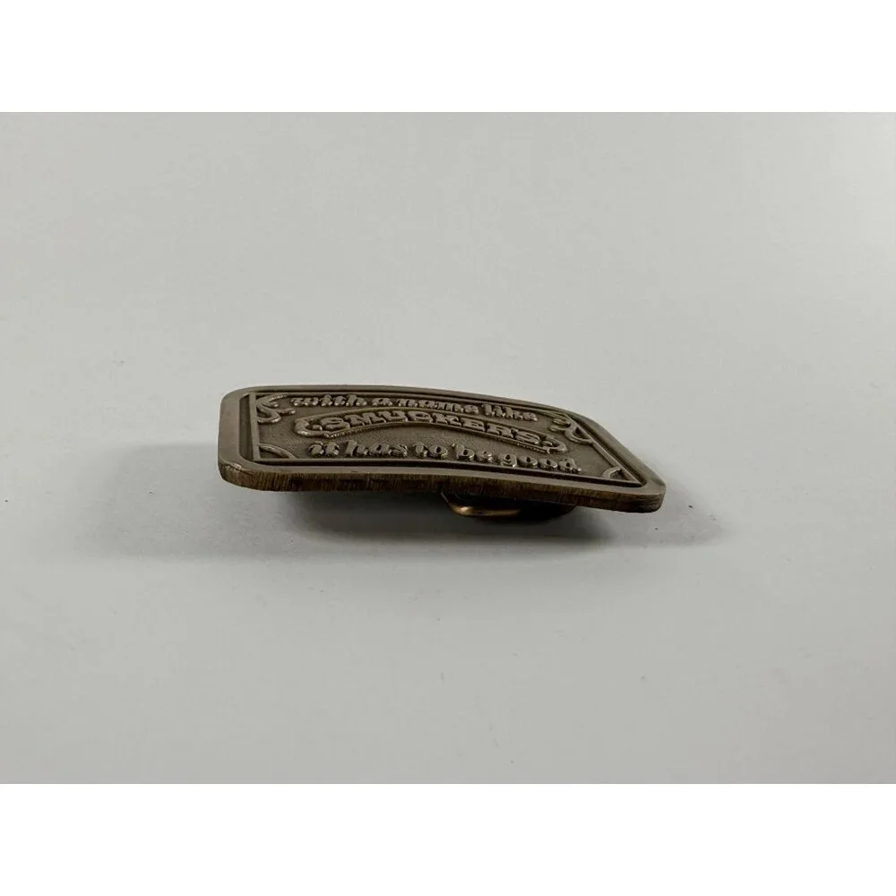 Vintage Smuckers Advertising Brass Belt Buckle Jelly Jam Sandwich Collectible